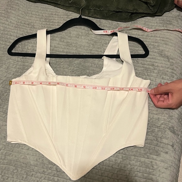 White Structured Corset Crop Top - Women - Picture 2 of 5